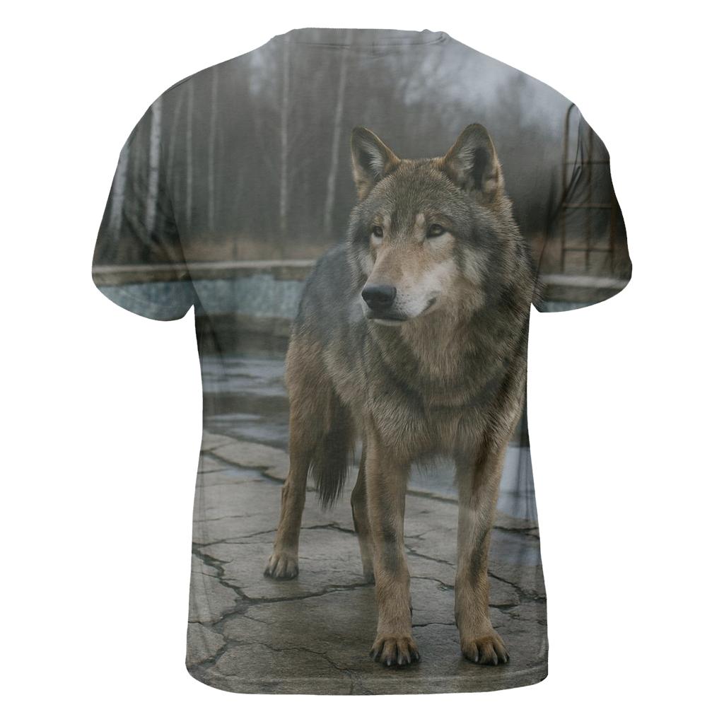 Chernobyl Exclusion Zone Wolf At The Mosaic Pool unique graphic print tees