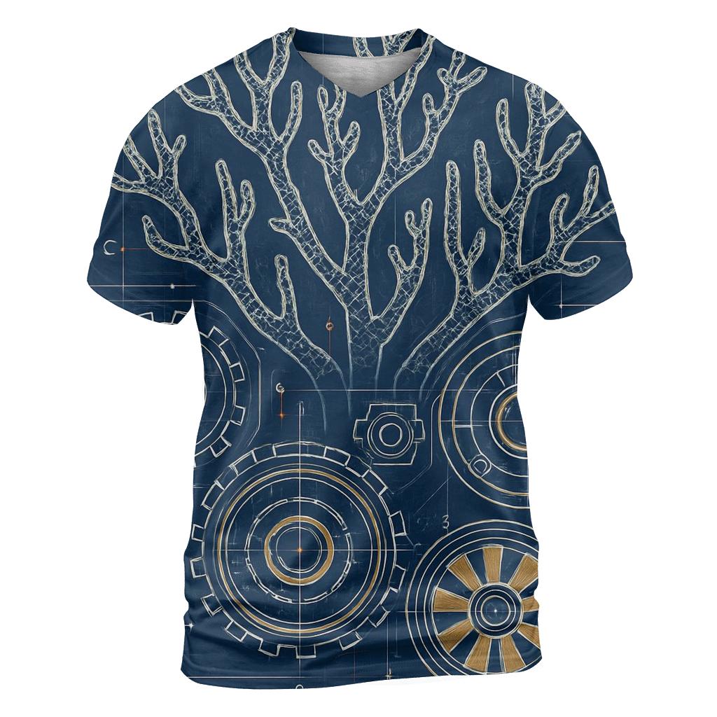Clockwork Coral Reef Blueprint unique graphic print tees
