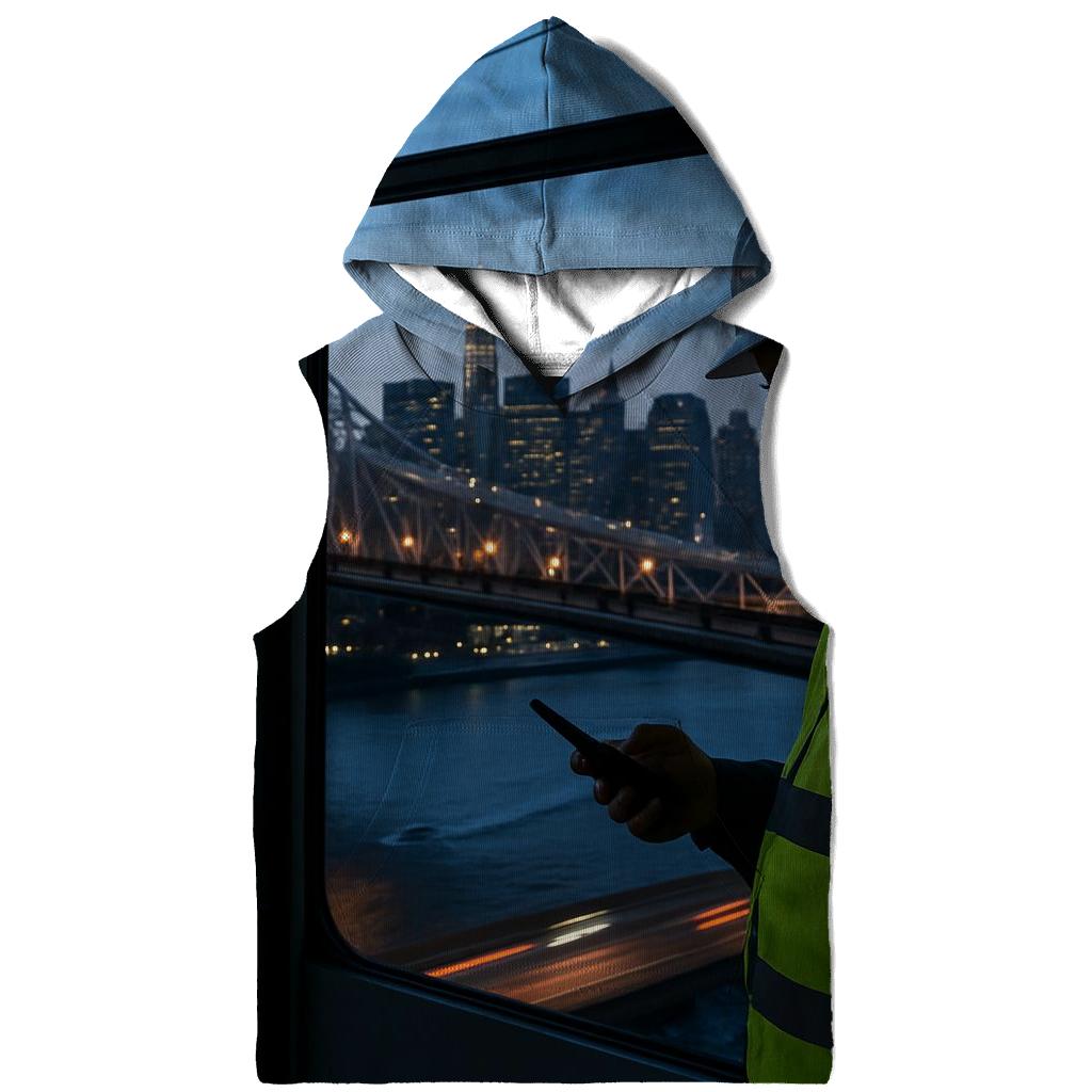 Shift Change Above The East River printed hoodies