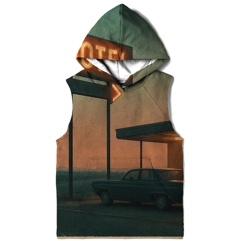 Weathered Night Drive Motel Postcard pullover hoodies