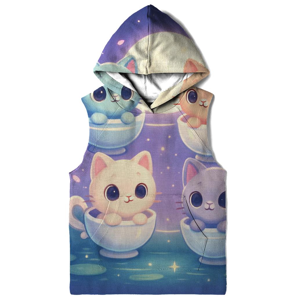 Moonlit Teacup Kitten Carousel designer hoodies