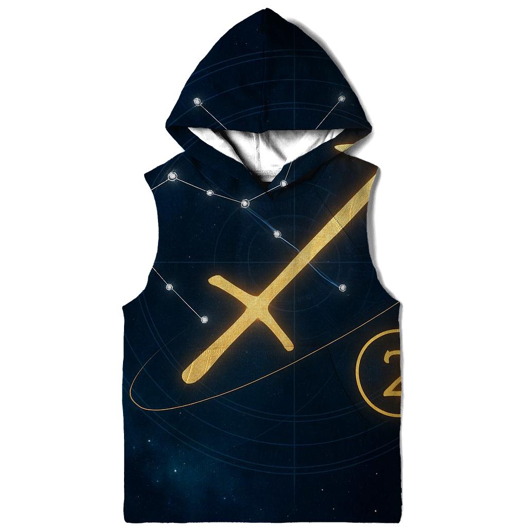 Sagittarius Jupiter Retrograde Star Compass graphic hoodies