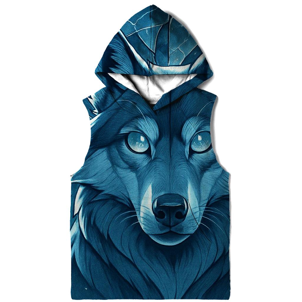 The Lunar Glass Sentinel Wolf custom hoodies