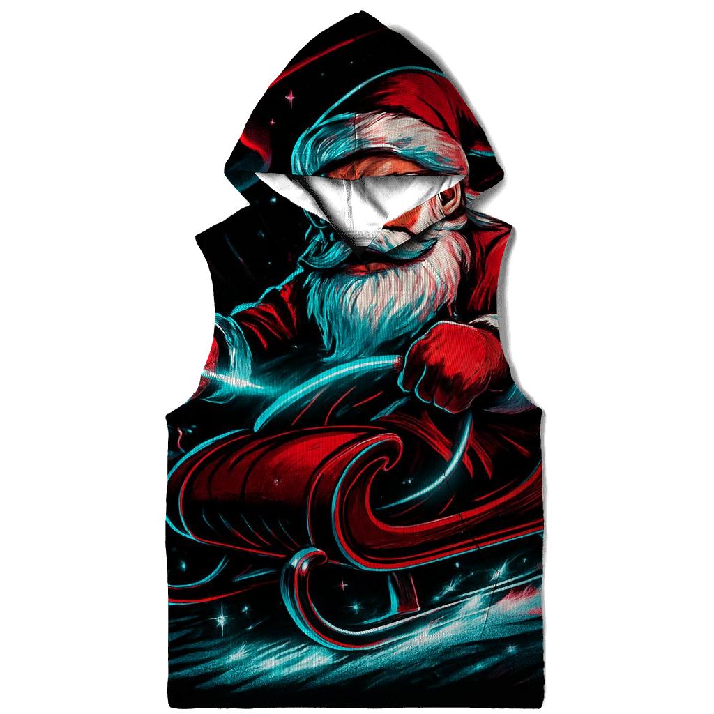 Neon Sleigh Drift Santa designer hoodies