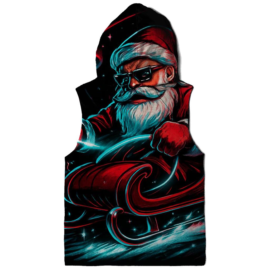 Neon Sleigh Drift Santa designer hoodies