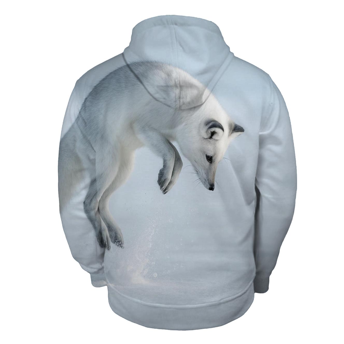 Tundra Pounce Arctic Fox zip-up hoodies