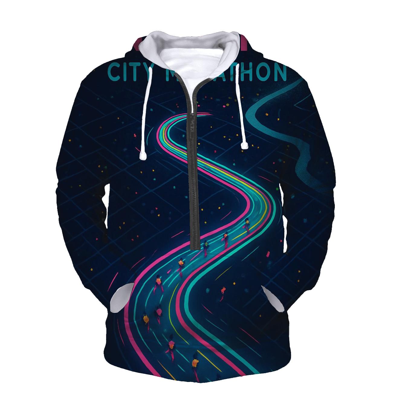 Midnight Marathon Heat Map pullover hoodies