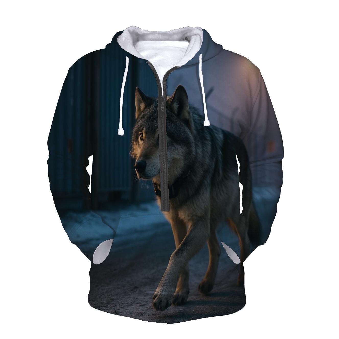 Telemetry Wolf At The Coastal Container Yard premium hoodies