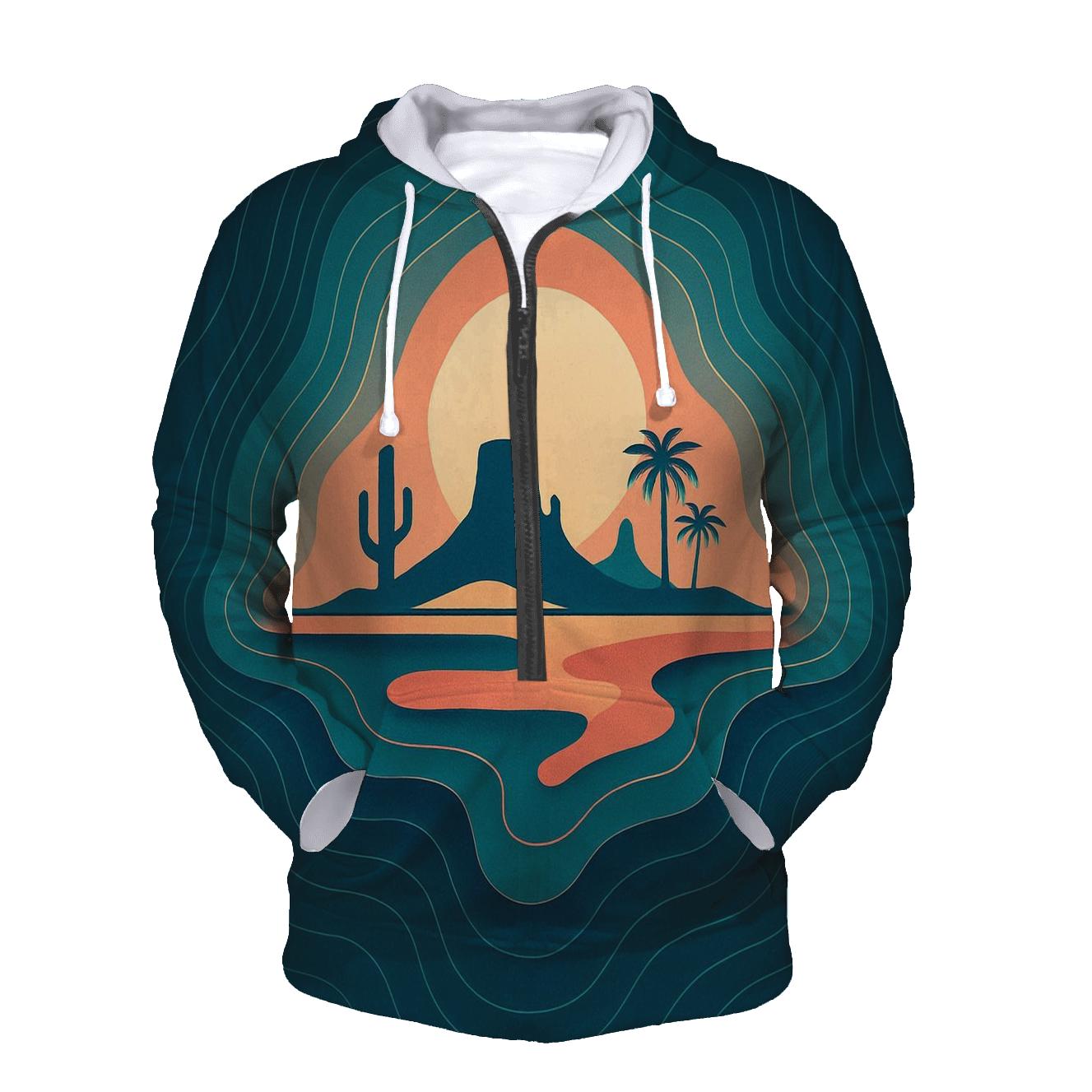 Prismatic Topography Mirage zip-up hoodies