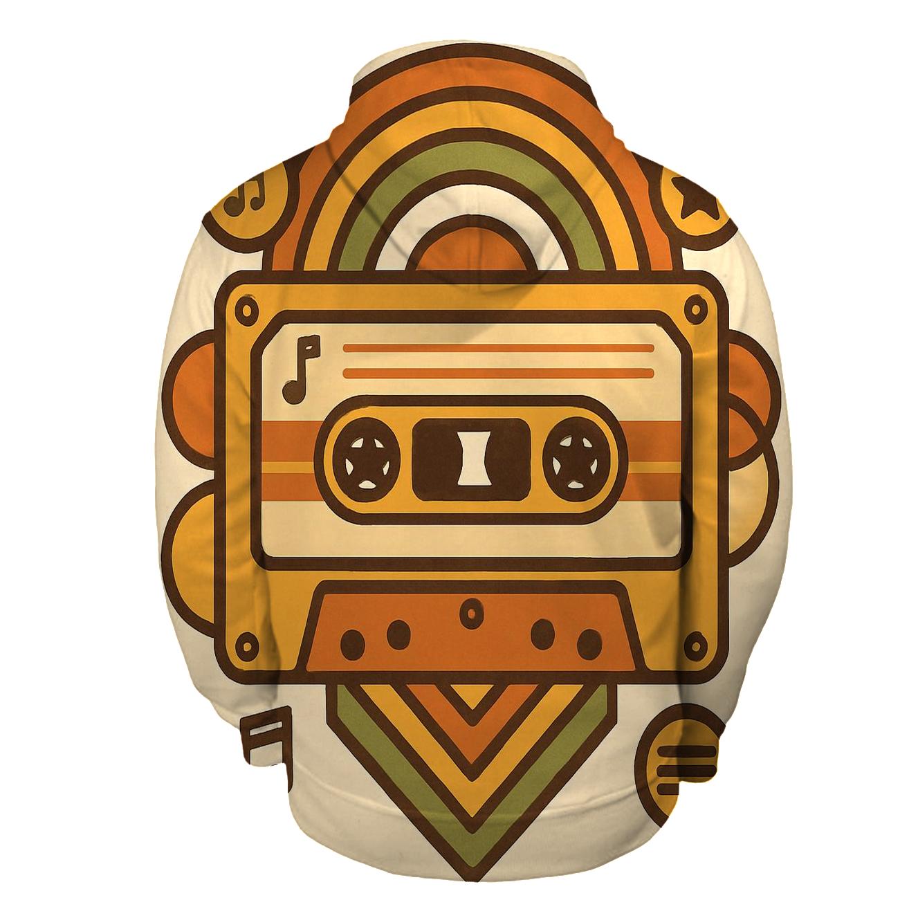 Cassette Tape Geometry Groove embroidered hoodies