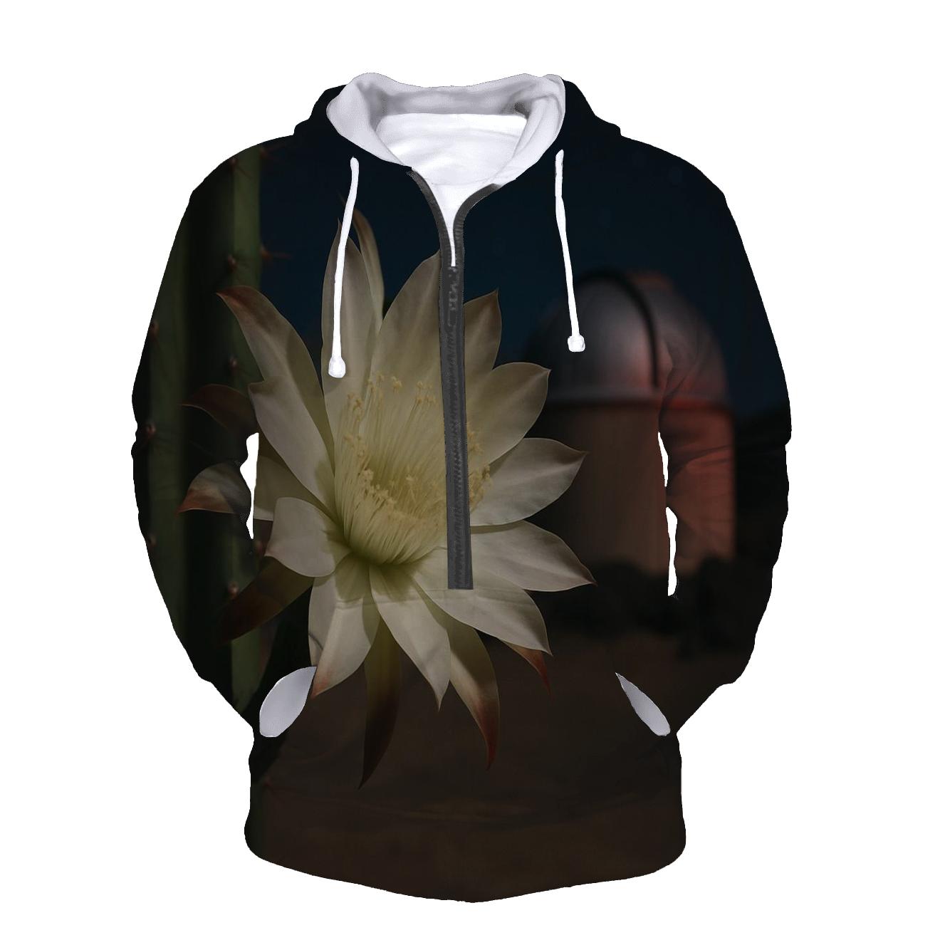 Night Blooming Cereus Under Desert Observatory Glow designer hoodies