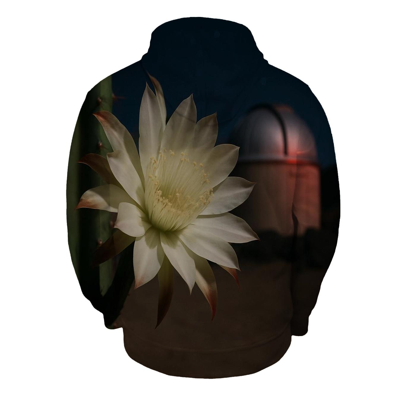 Night Blooming Cereus Under Desert Observatory Glow designer hoodies
