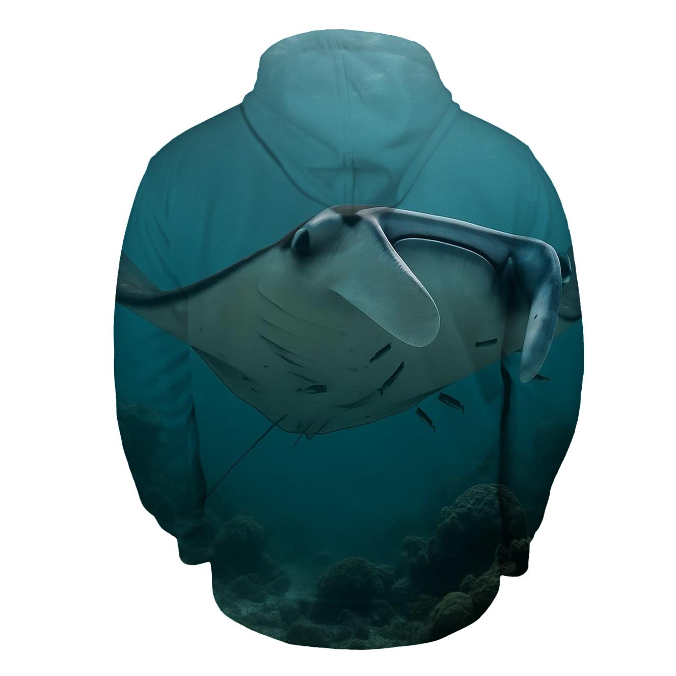 Reef Halo Manta Cleaning Pass zip-up hoodies