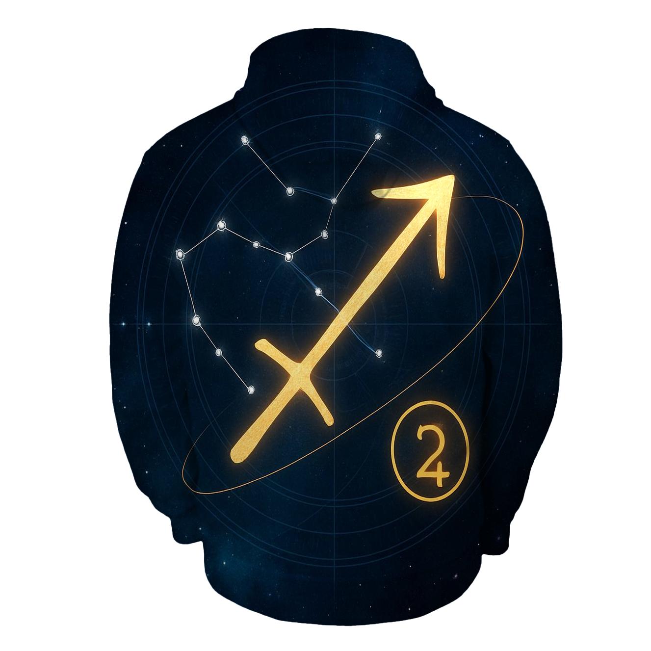 Sagittarius Jupiter Retrograde Star Compass zip-up hoodies