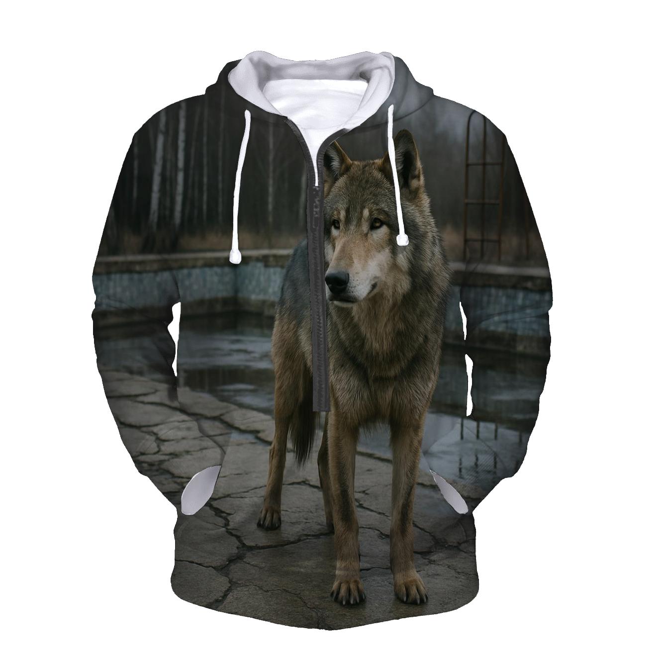Chernobyl Exclusion Zone Wolf At The Mosaic Pool designer hoodies