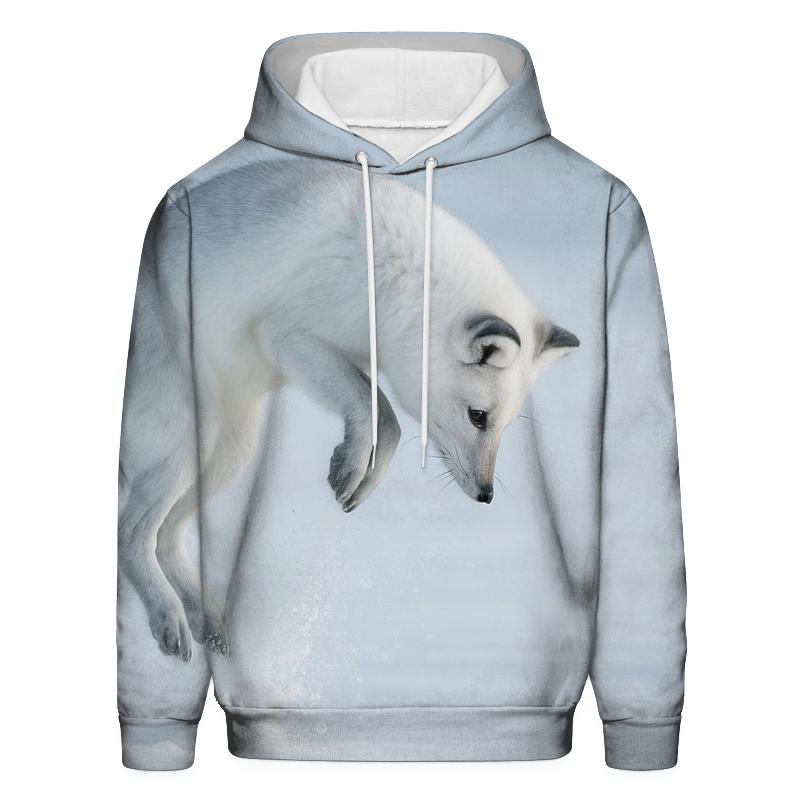 Tundra Pounce Arctic Fox embroidered hoodies