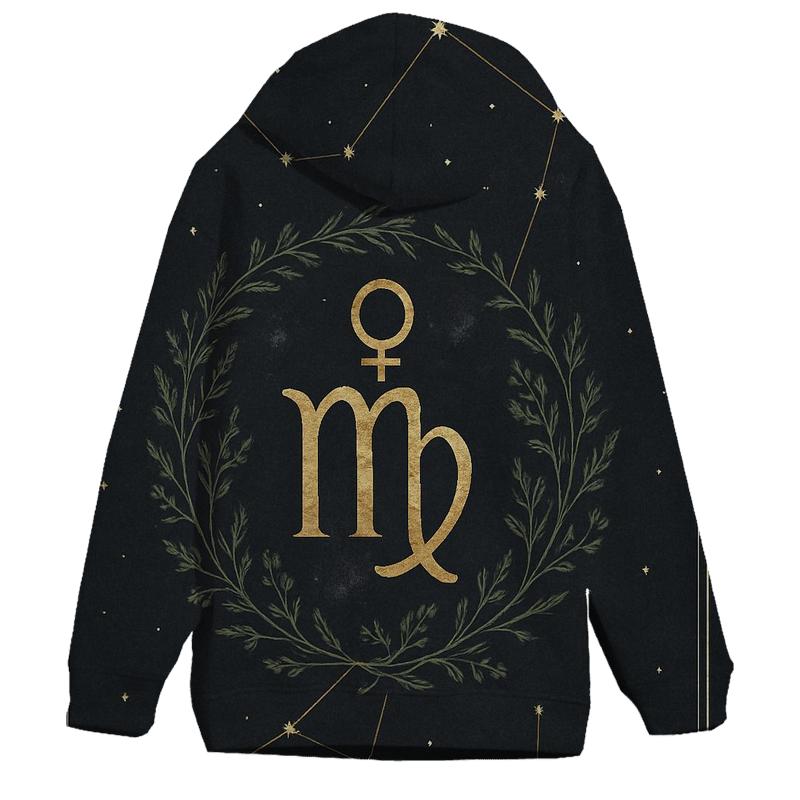 Virgo Mercury Herbarium Constellation Chart heavyweight hoodies