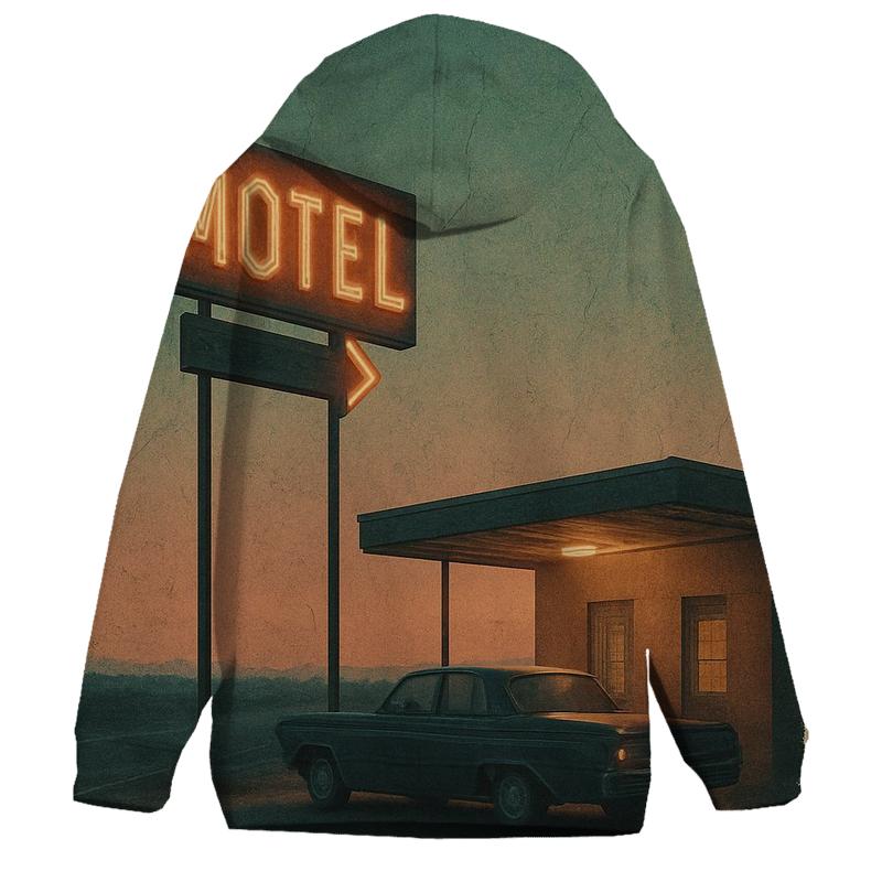 Weathered Night Drive Motel Postcard premium hoodies