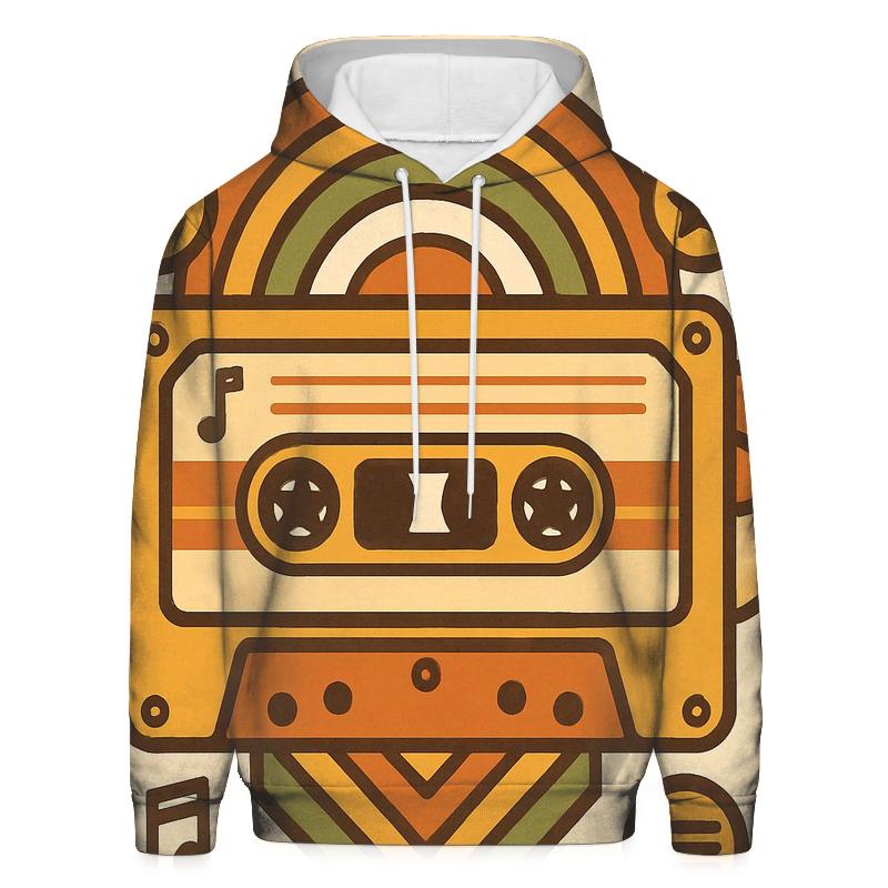 Cassette Tape Geometry Groove embroidered hoodies