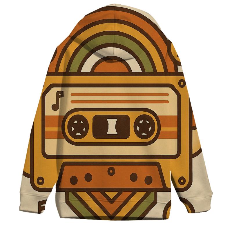 Cassette Tape Geometry Groove embroidered hoodies