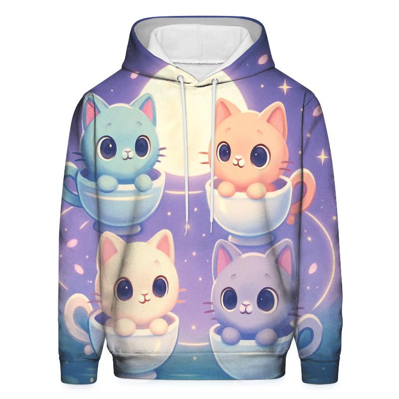 Moonlit Teacup Kitten Carousel hoodie trends