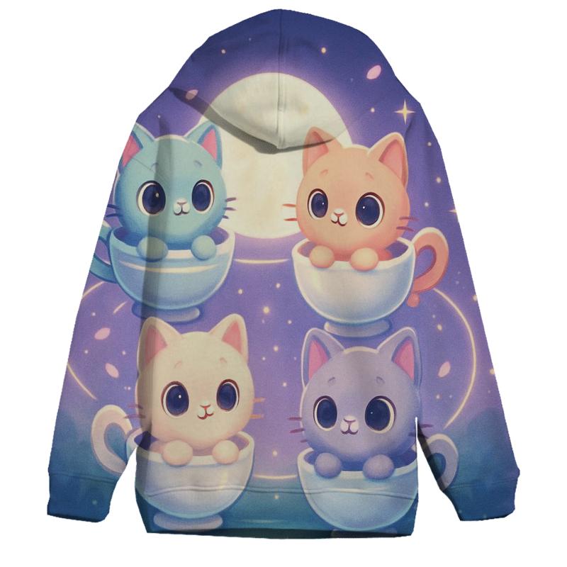 Moonlit Teacup Kitten Carousel hoodie trends