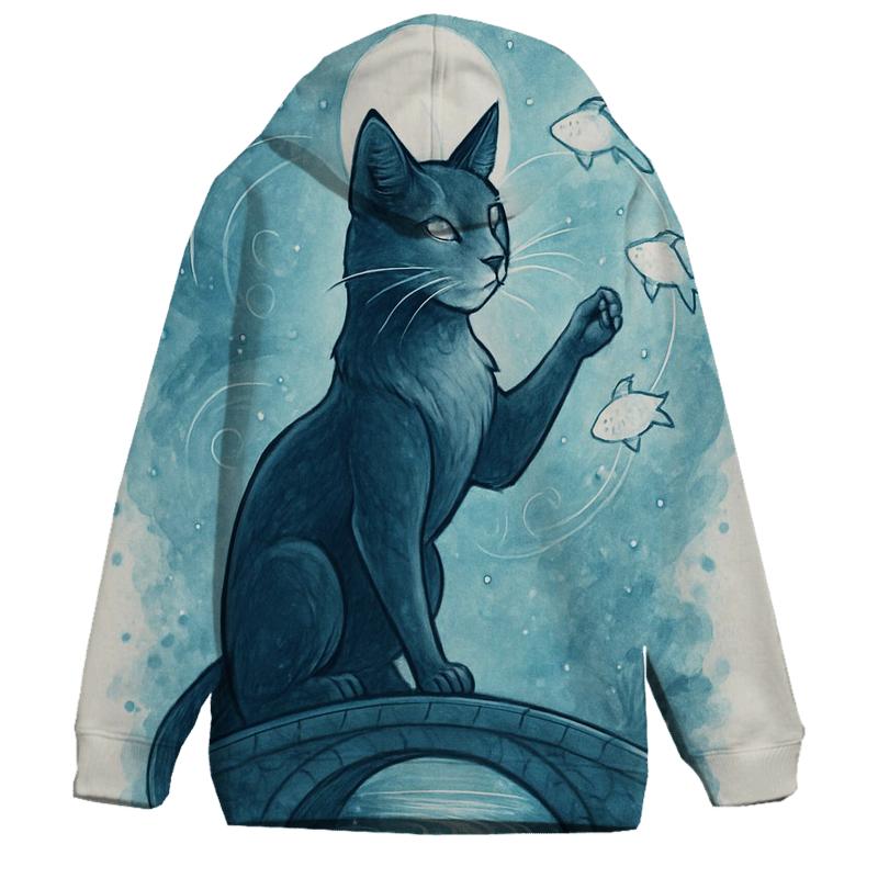 Lantern Tide Guardian Cat printed hoodies