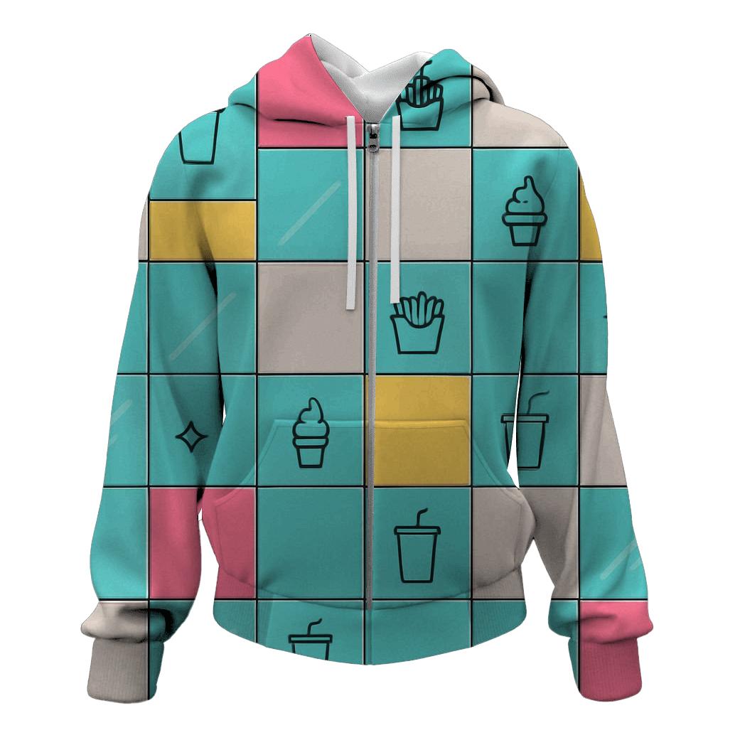 Mall Food Court Neon Tiles hoodie trends