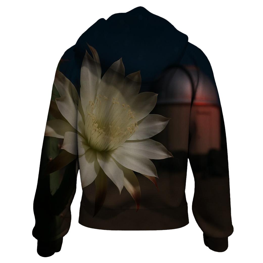 Night Blooming Cereus Under Desert Observatory Glow designer hoodies