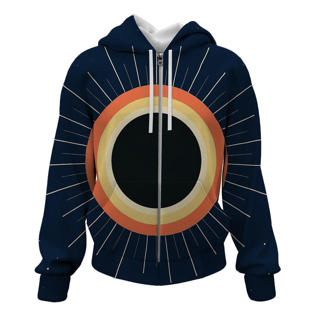 Eclipse Corona Petal Array zip-up hoodies