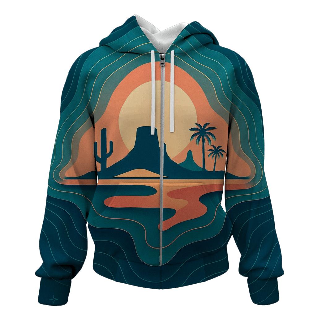 Prismatic Topography Mirage zip-up hoodies