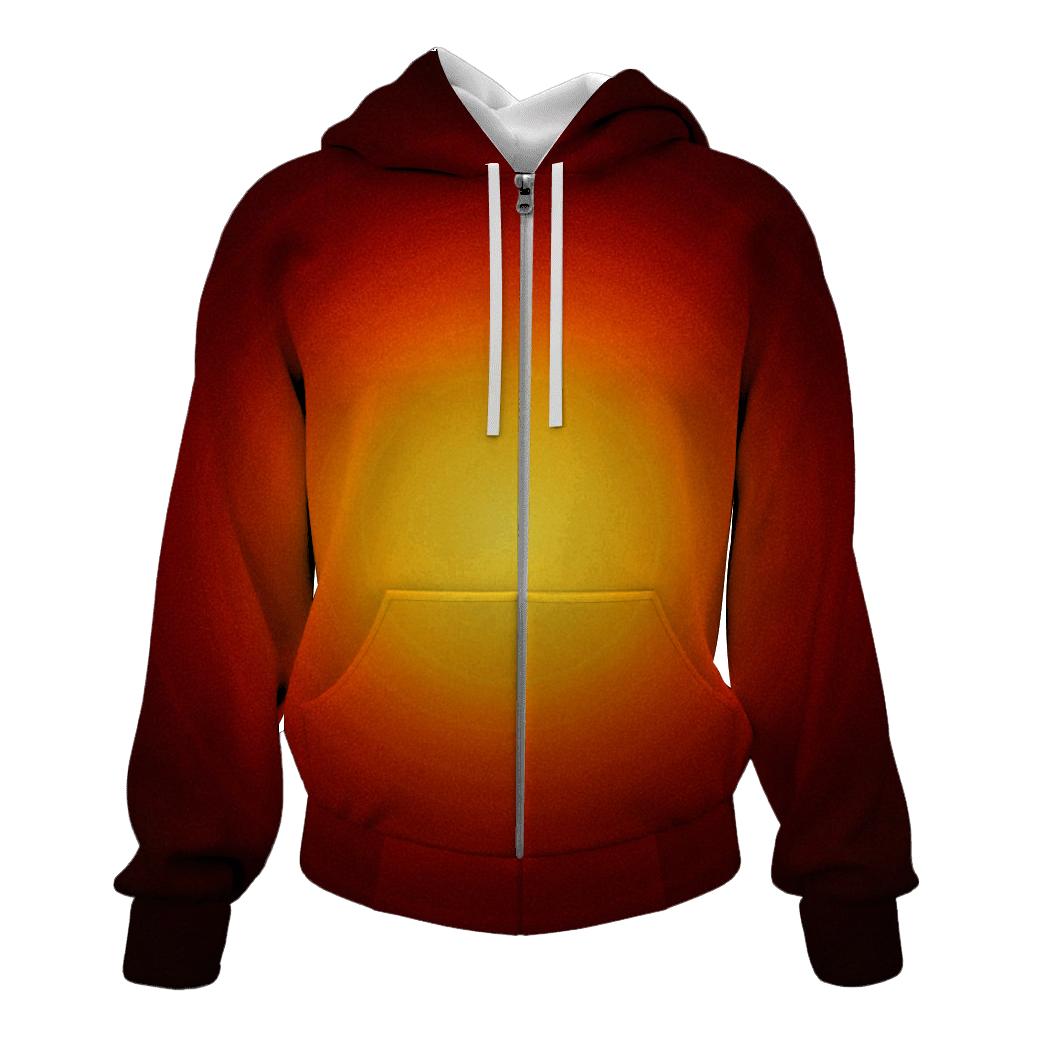 Solar Corona Ember Fade zip-up hoodies