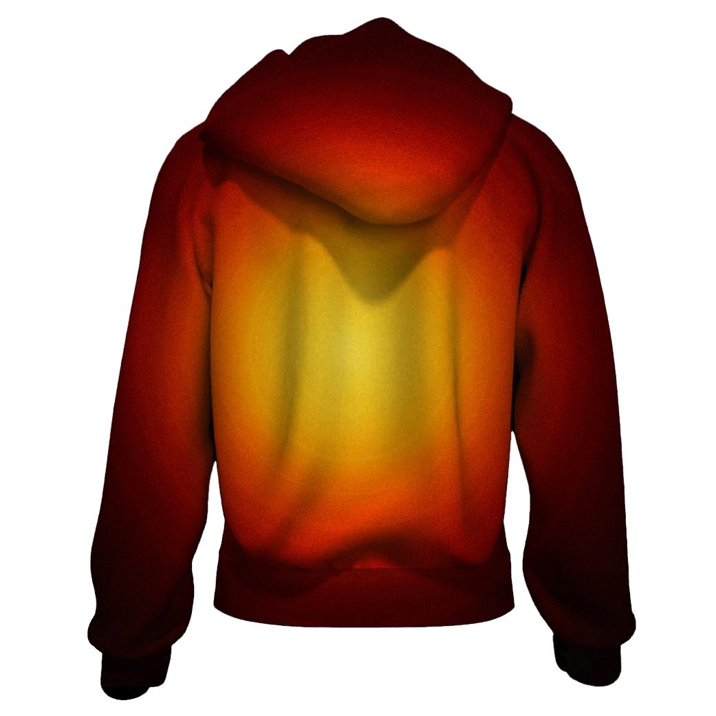Solar Corona Ember Fade zip-up hoodies