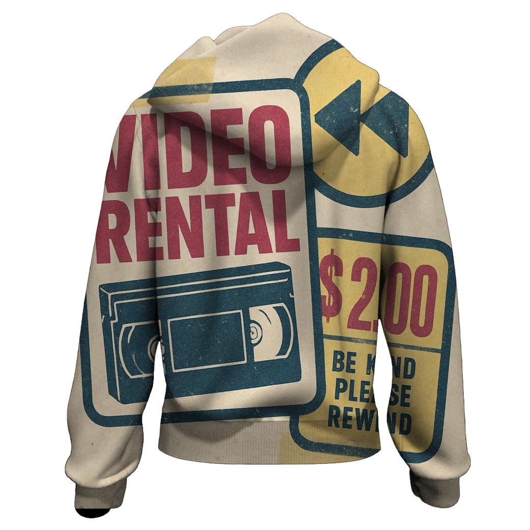 Faded Eighties Video Rental Badge Collage heavyweight hoodies
