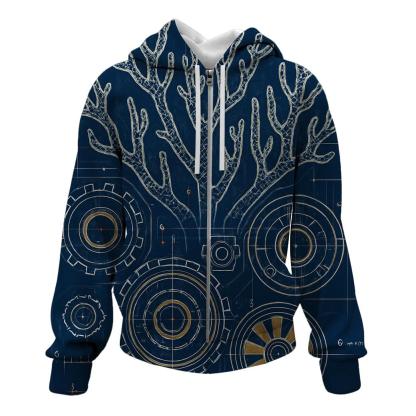 Clockwork Coral Reef Blueprint pullover hoodies