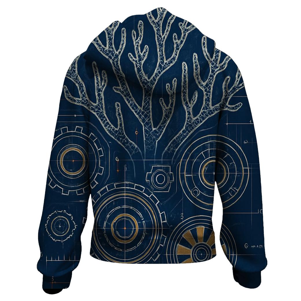 Clockwork Coral Reef Blueprint pullover hoodies