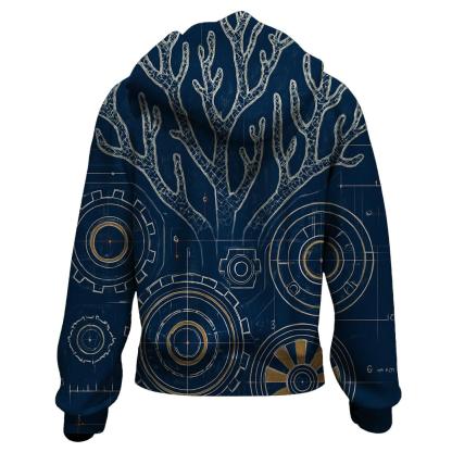 Clockwork Coral Reef Blueprint pullover hoodies