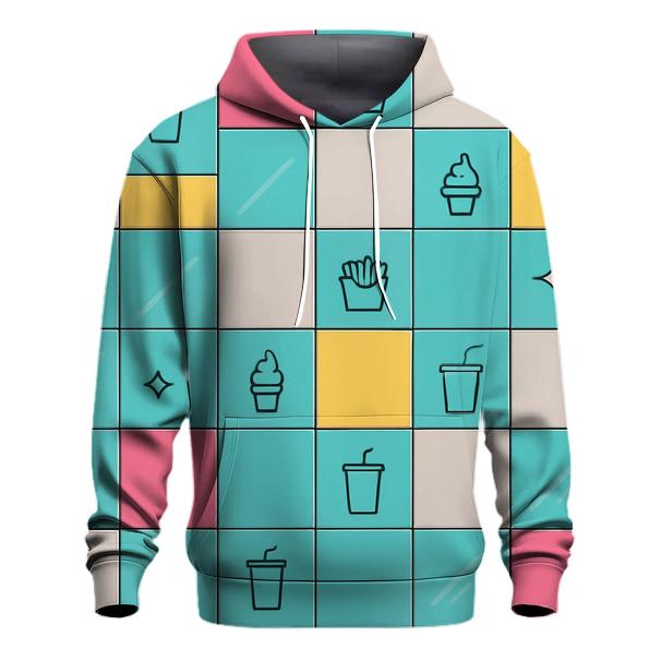 Mall Food Court Neon Tiles custom hoodies