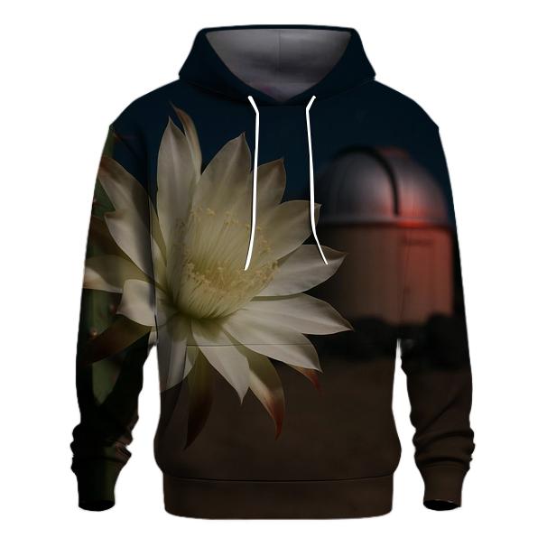 Night Blooming Cereus Under Desert Observatory Glow embroidered hoodies