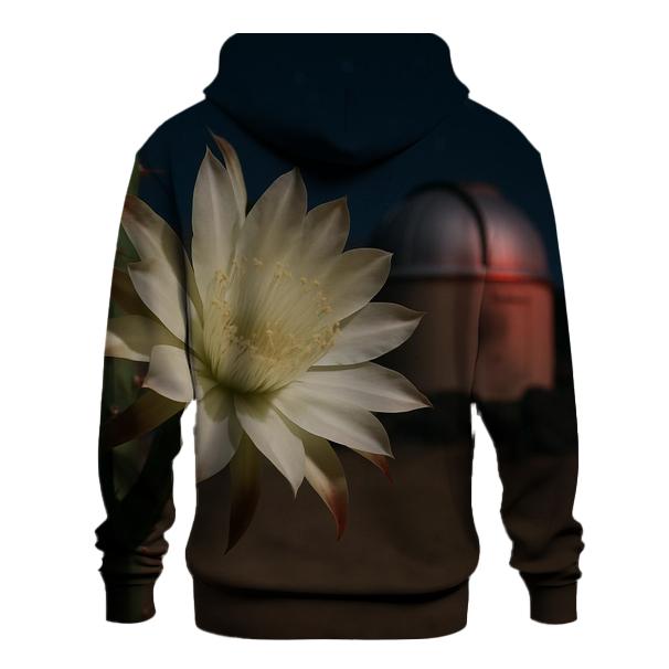 Night Blooming Cereus Under Desert Observatory Glow embroidered hoodies