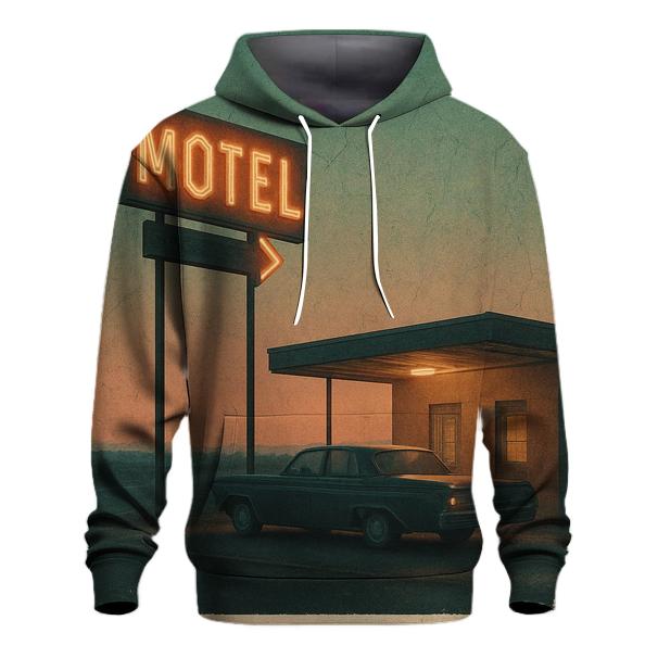 Weathered Night Drive Motel Postcard embroidered hoodies