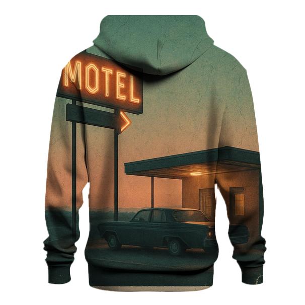 Weathered Night Drive Motel Postcard embroidered hoodies