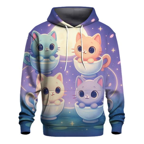Moonlit Teacup Kitten Carousel premium hoodies