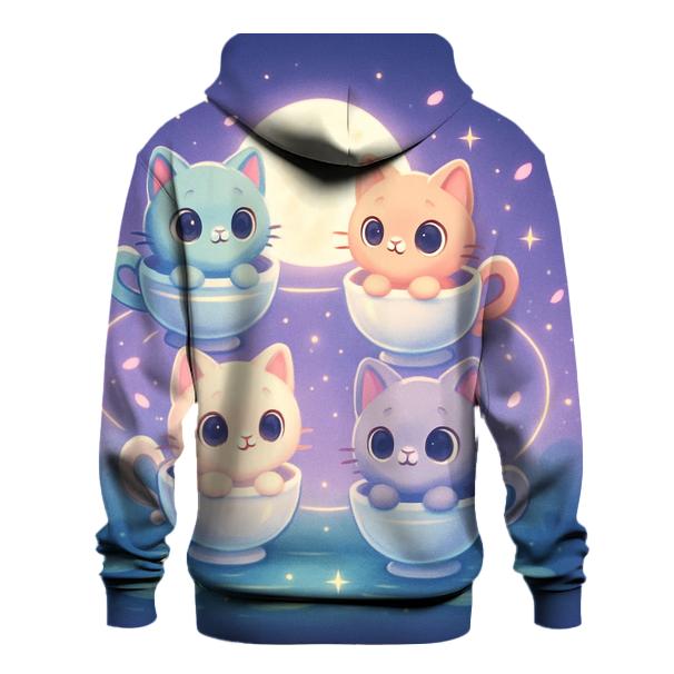 Moonlit Teacup Kitten Carousel premium hoodies