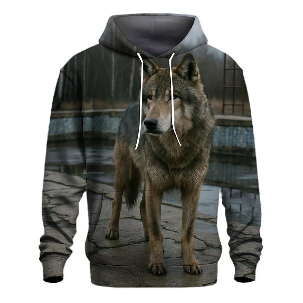 Chernobyl Exclusion Zone Wolf At The Mosaic Pool graphic hoodies