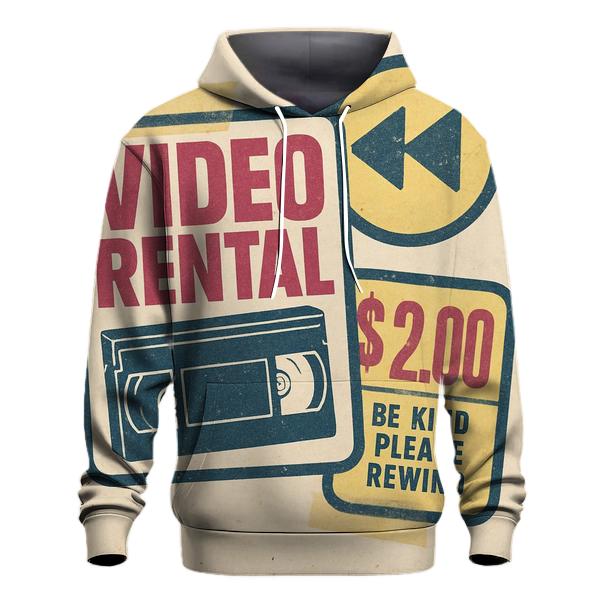 Faded Eighties Video Rental Badge Collage zip-up hoodies