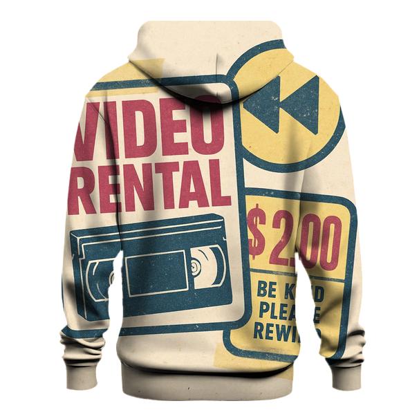 Faded Eighties Video Rental Badge Collage zip-up hoodies