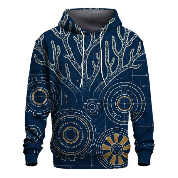 Clockwork Coral Reef Blueprint graphic hoodies