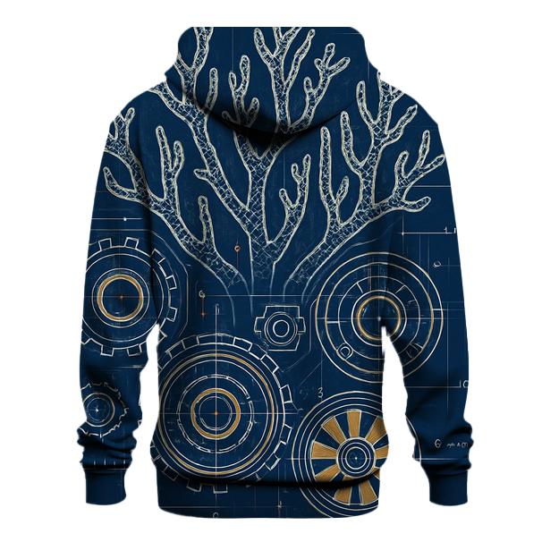 Clockwork Coral Reef Blueprint graphic hoodies