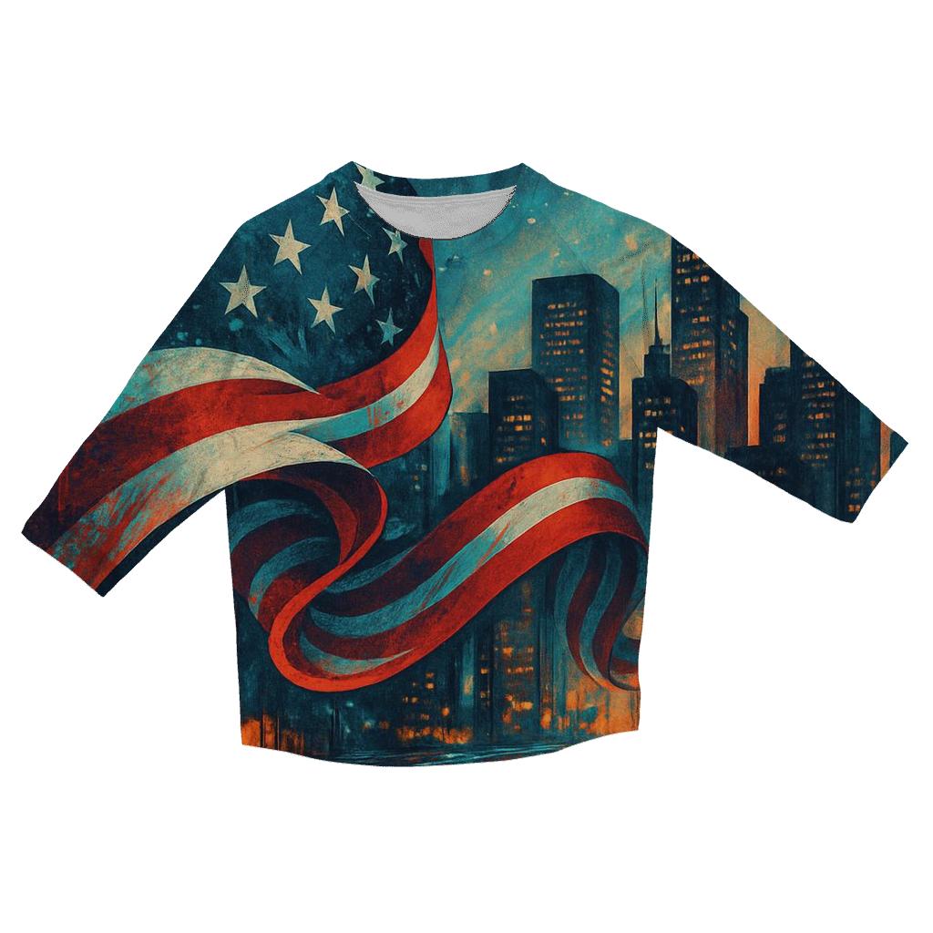 Liberty Tide Over The Skyline casual three quarter sleeve shirts